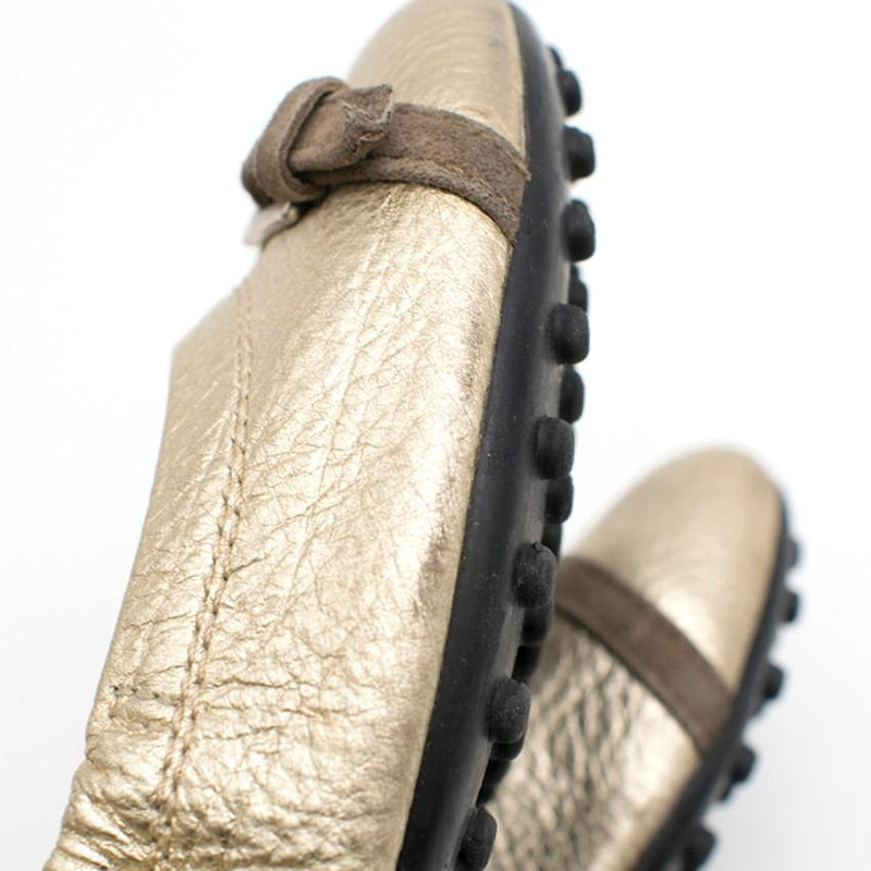 Tod's Gold Driving Ballerinas