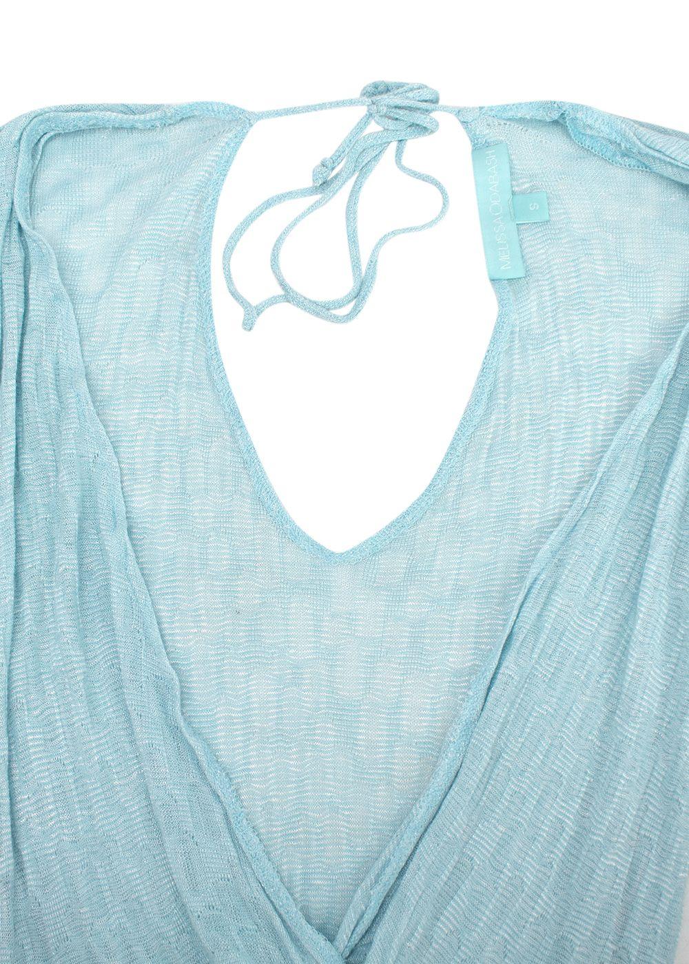 Melissa Odabash Light Blue Fine Knit Beach Cover Up Maxi Dress