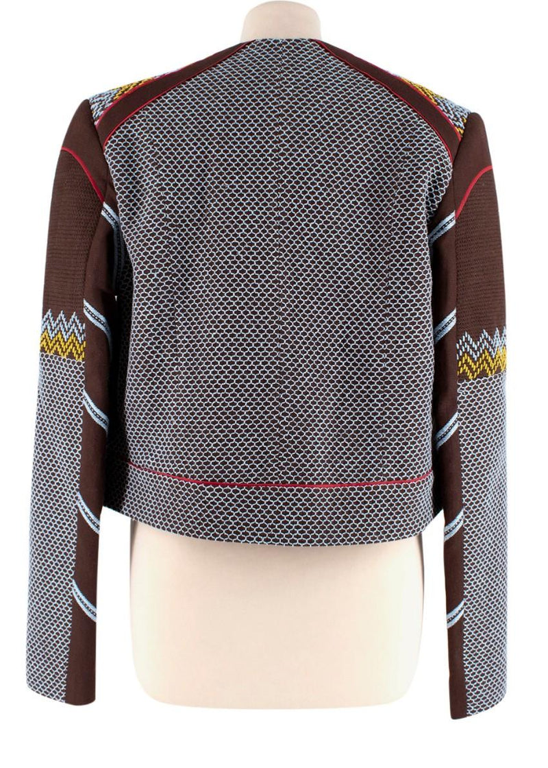 Rue Mariscal Brown Fully Embroidered Biker Jacket & Boxer Shorts