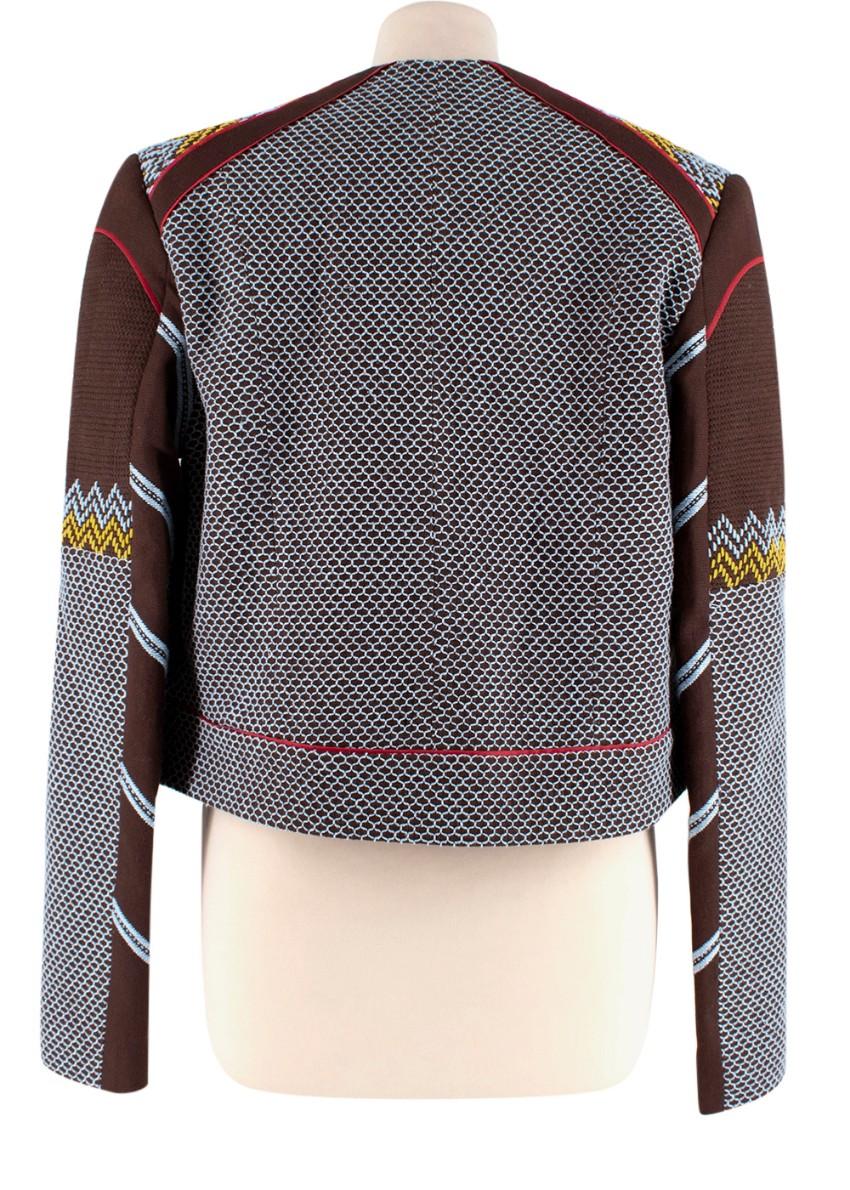 Rue Mariscal Brown Fully Embroidered Biker Jacket & Boxer Shorts