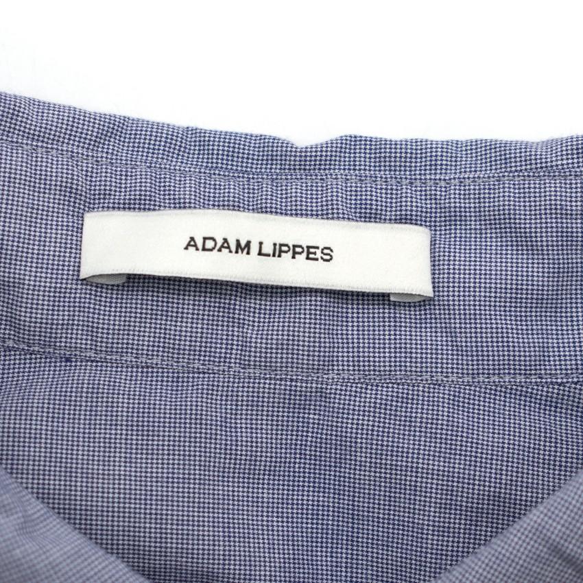 Adam Lippes Blue Houndstooth Check Shirt Dress