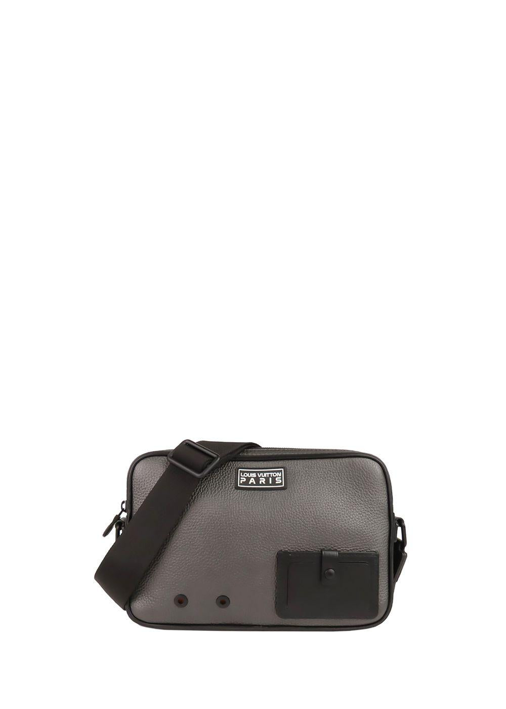 Grey Taurillion Leather Alpha Messenger Bag