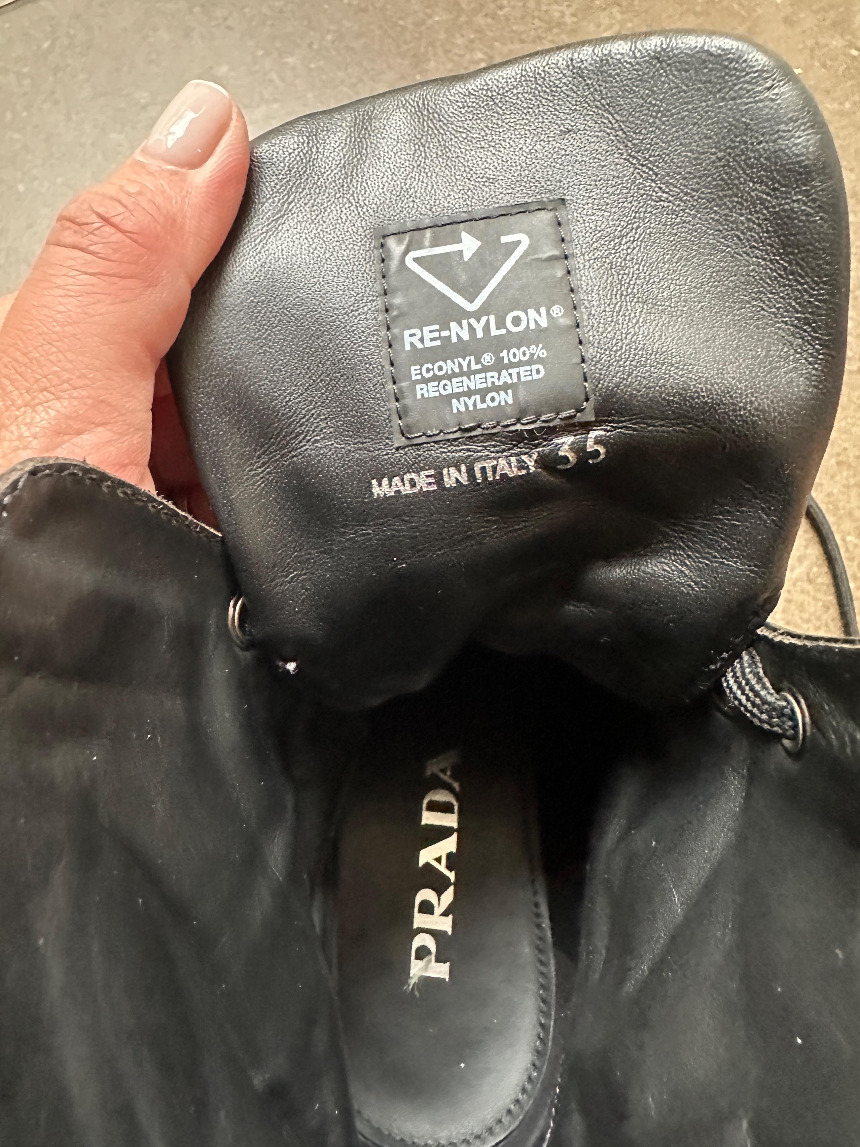 Prada Black Re- Nylon Combat Boots