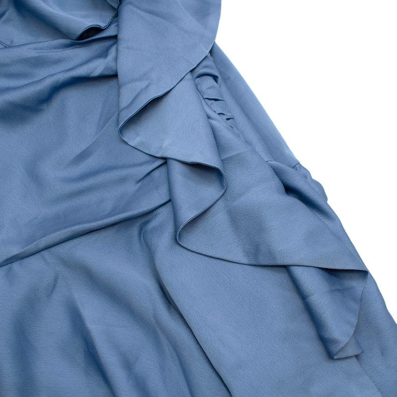Keepsake Light Blue Satin Ruffled Mini Dress