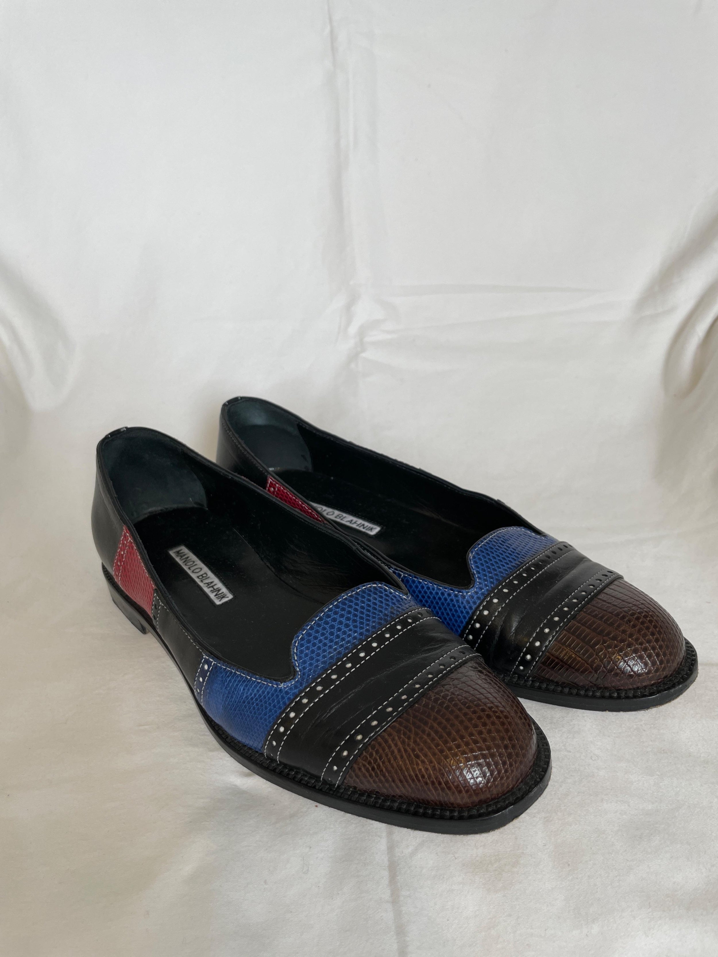 Colourblock Leather Loafers
