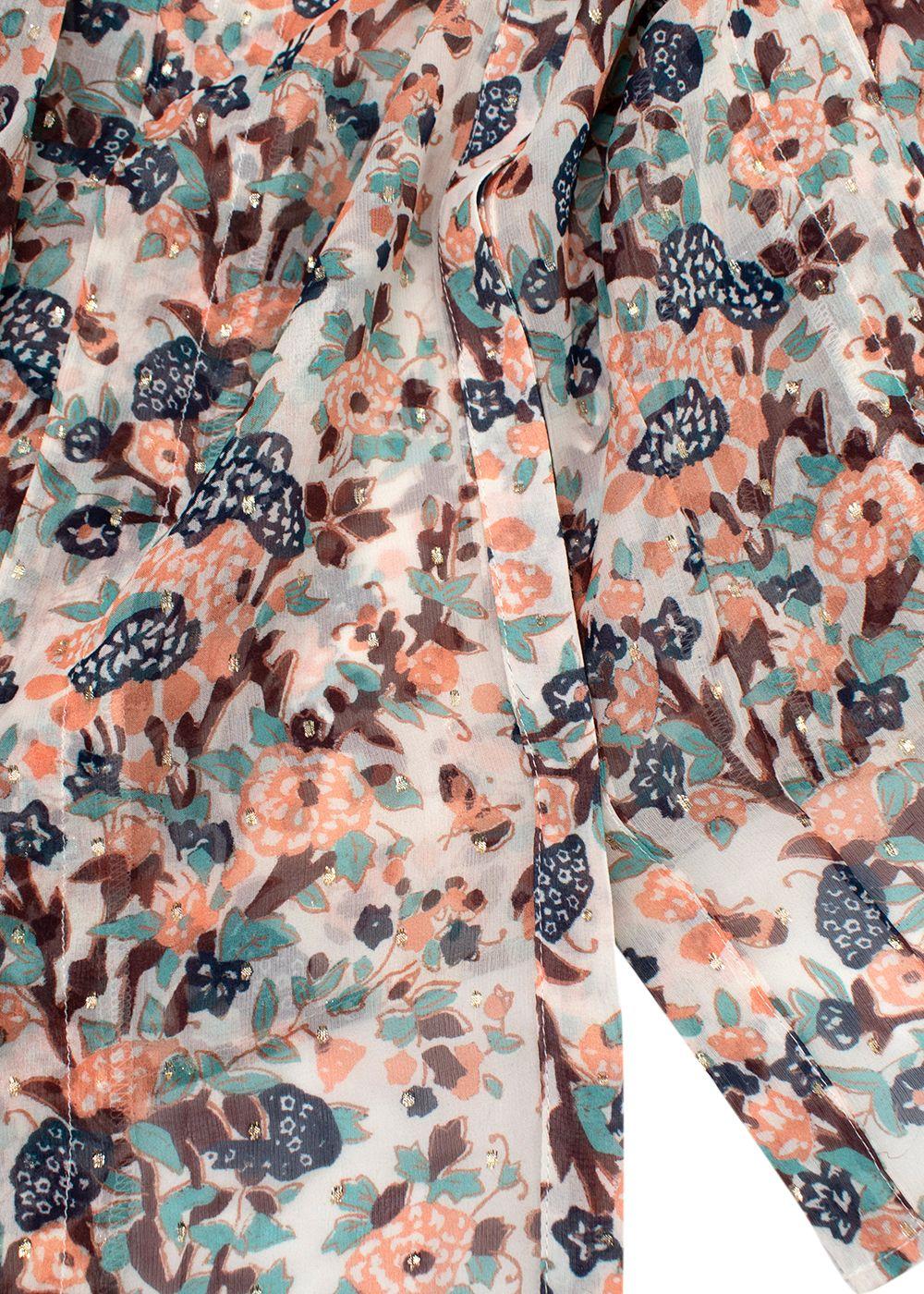 Ulla Johnson Floral Sheer Silk Blouse