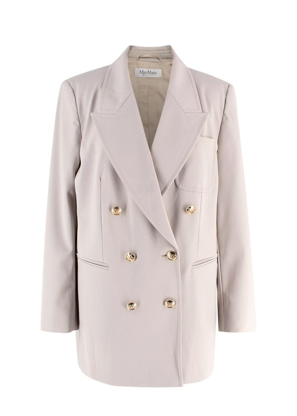 MaxMara Stone 'Reale' Double-Breasted Blazer