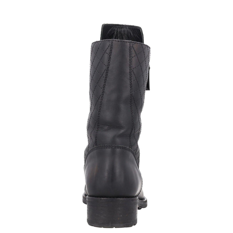 Chanel Interlocking CC Logo Leather Combat Boots