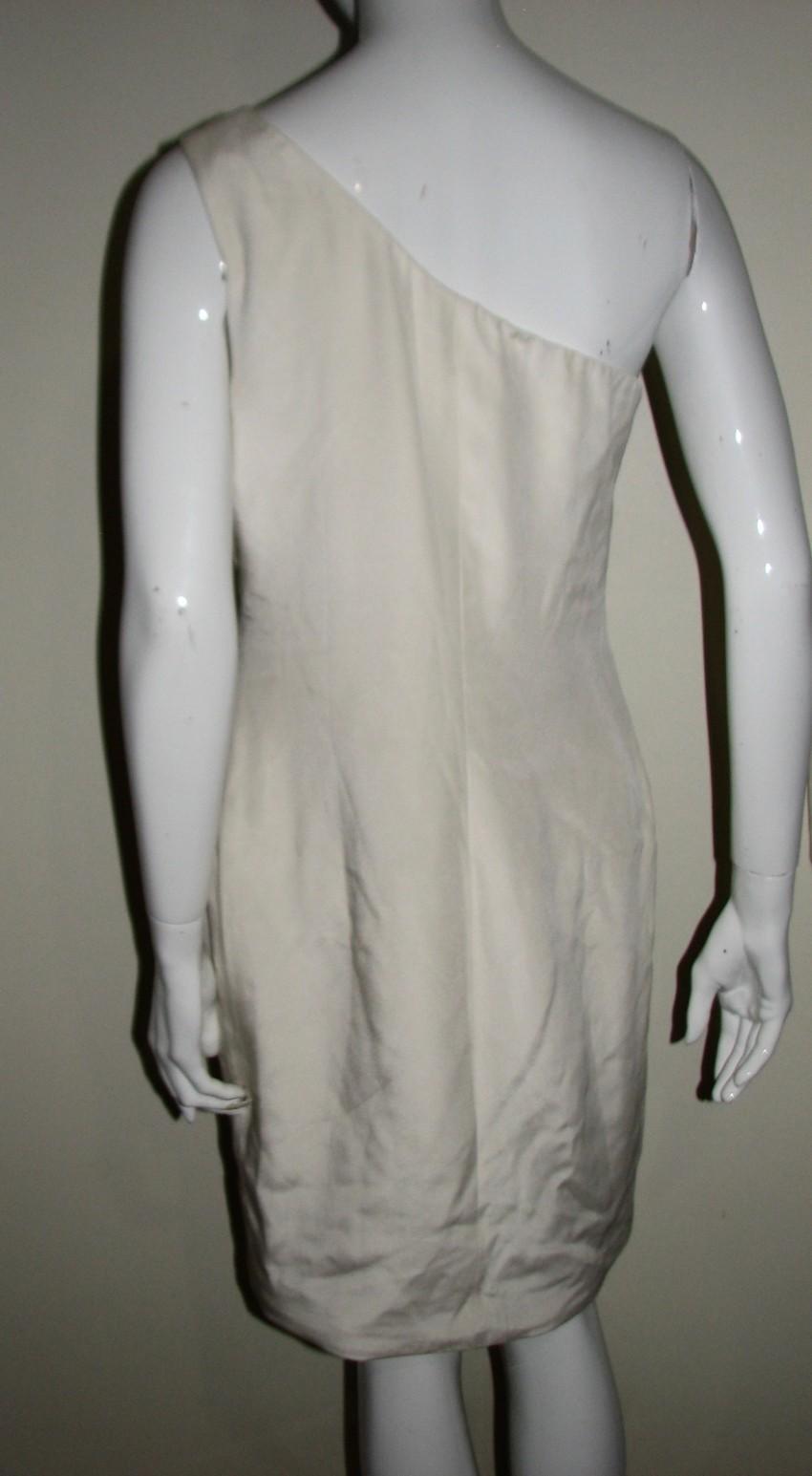 Marchesa Notte Ivory Silk One Shoulder Dress