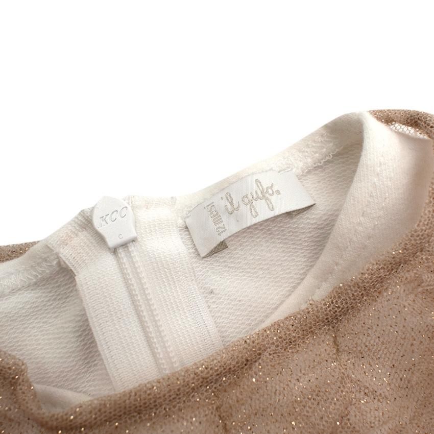 Il Gufo Girls Layered Mesh Glitter Ruffled Dress