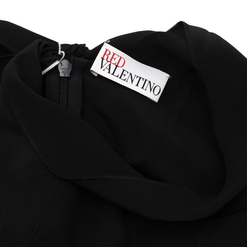 Red Valentino Black Silk Crepe Ruffled Blouse