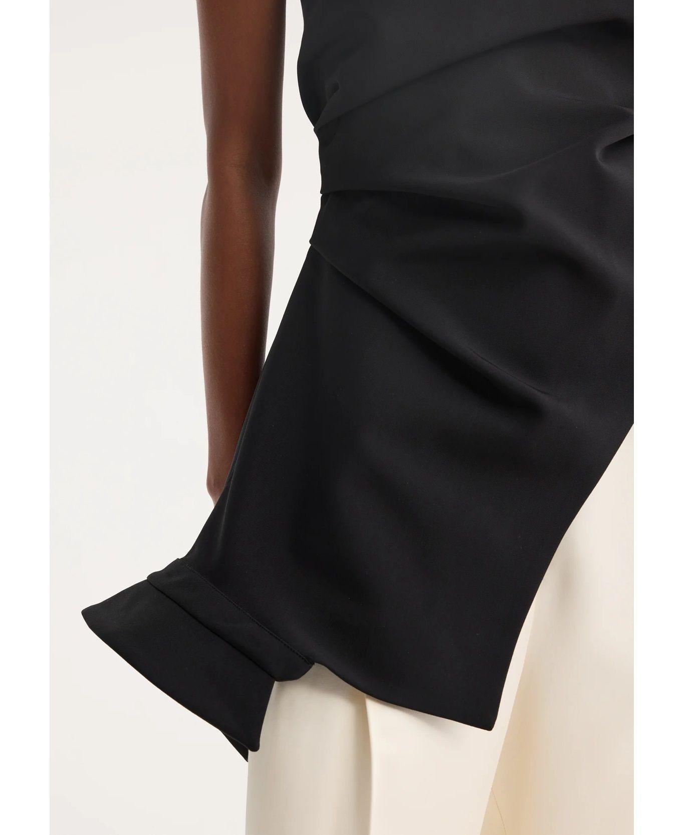 Rohe Black Wool Blend One Shoulder Top