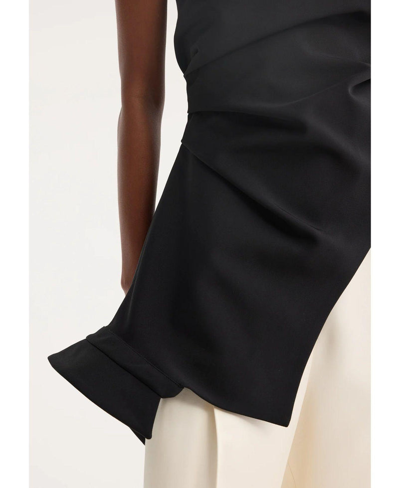 Rohe Black Wool Blend One Shoulder Top