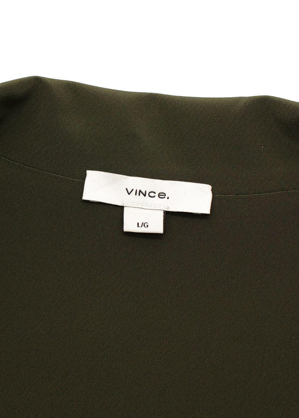 Vince Green Tie-Front Midi Shirt Dress
