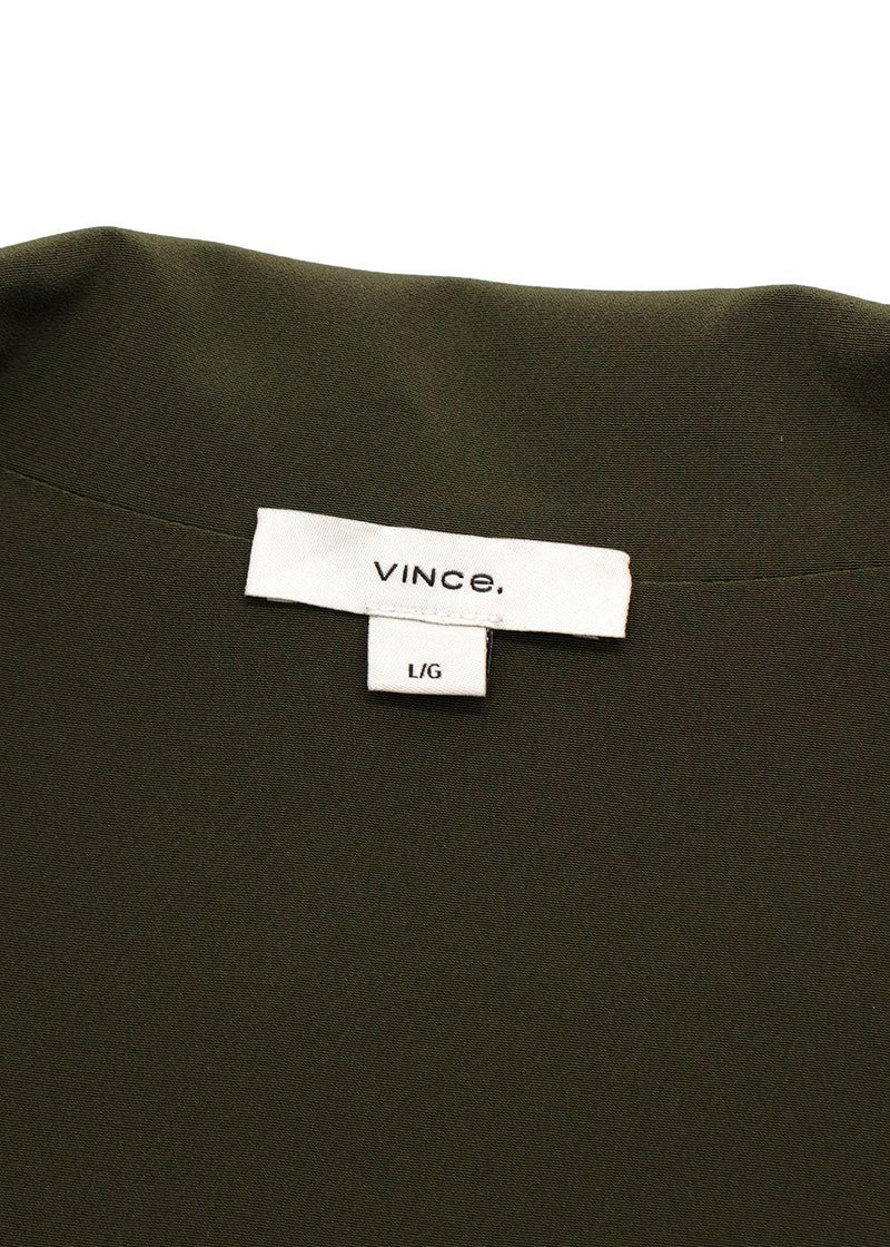 Vince Green Tie-Front Midi Shirt Dress