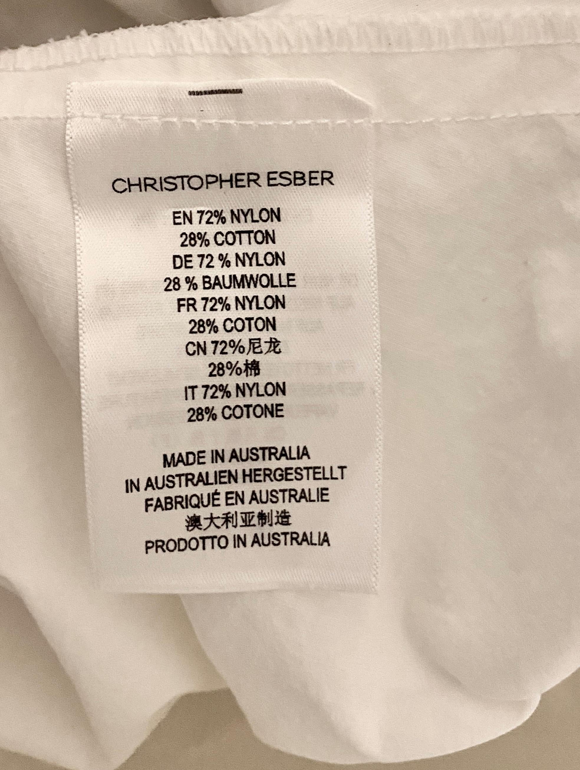 Christopher Esber White Ruched Cocoon Maxi Dress