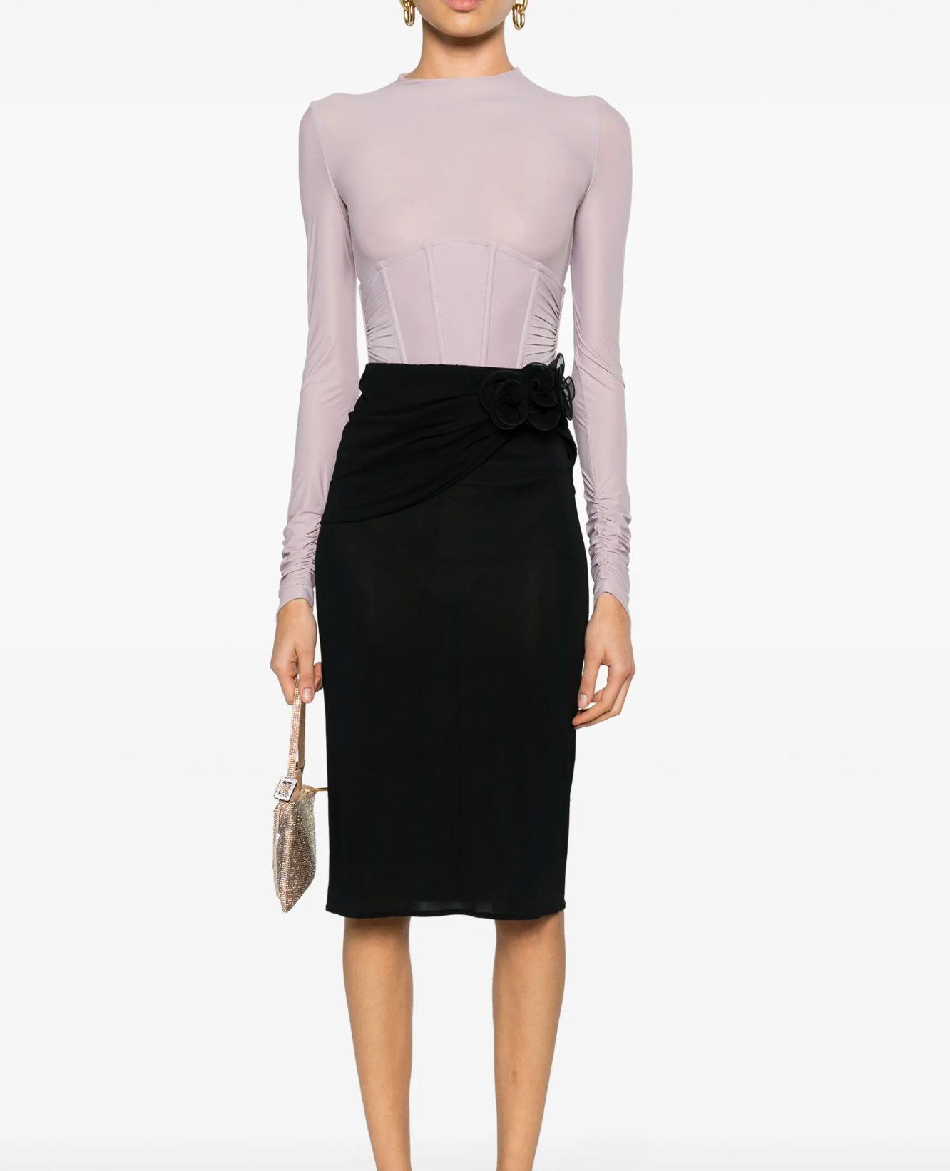 Magda Butrym Floral-Appliqué Pencil Skirt
