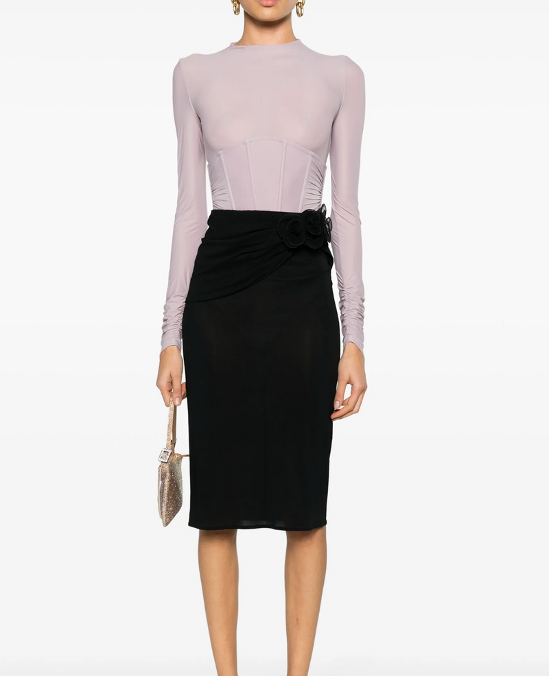 Magda Butrym Floral-Appliqué Pencil Skirt