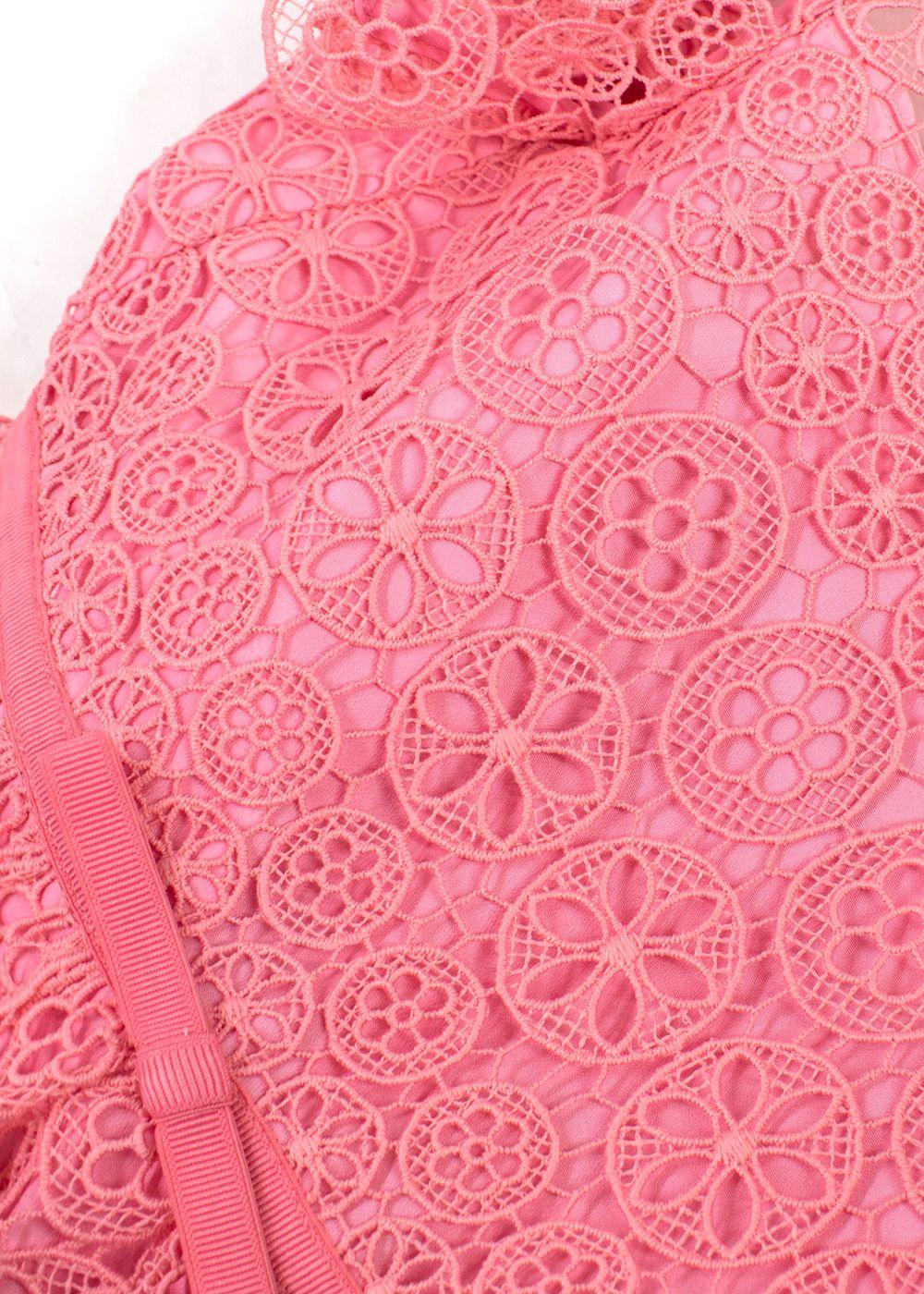 Self Portrait Kids  Pink Guipure  Lace Dress