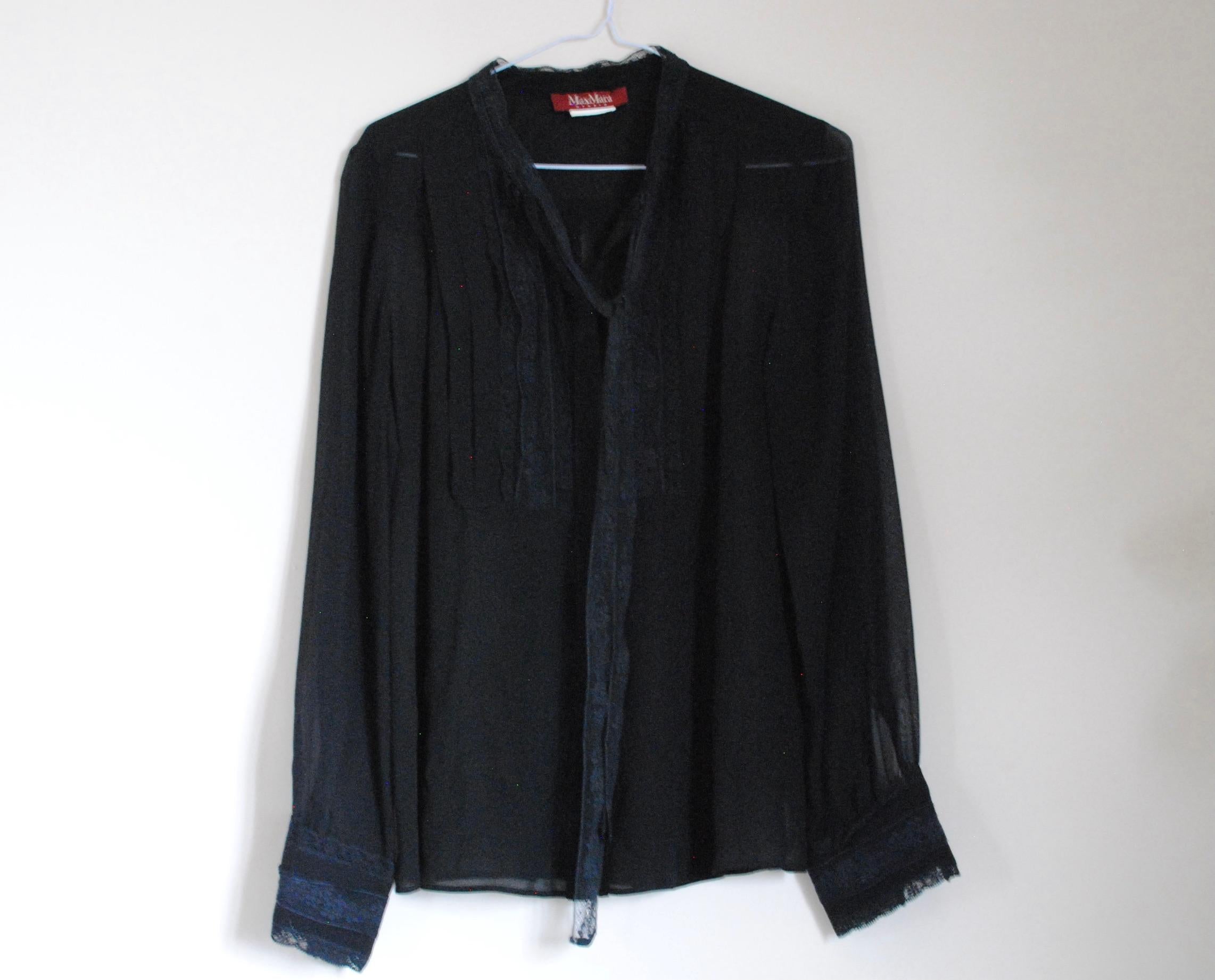 MaxMara Black Lace Blouse