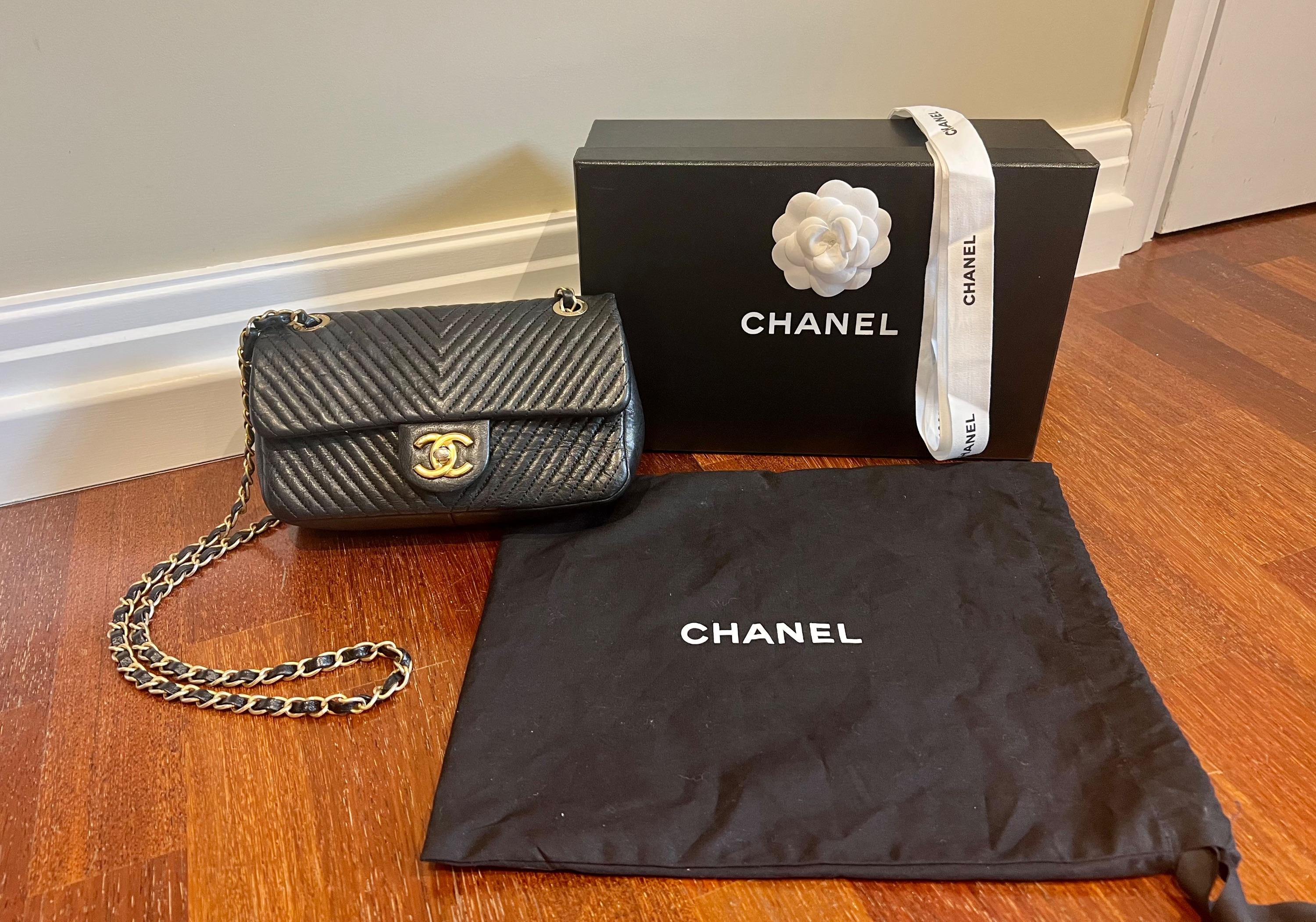 black lambskin leather chevron quilted small flap bag