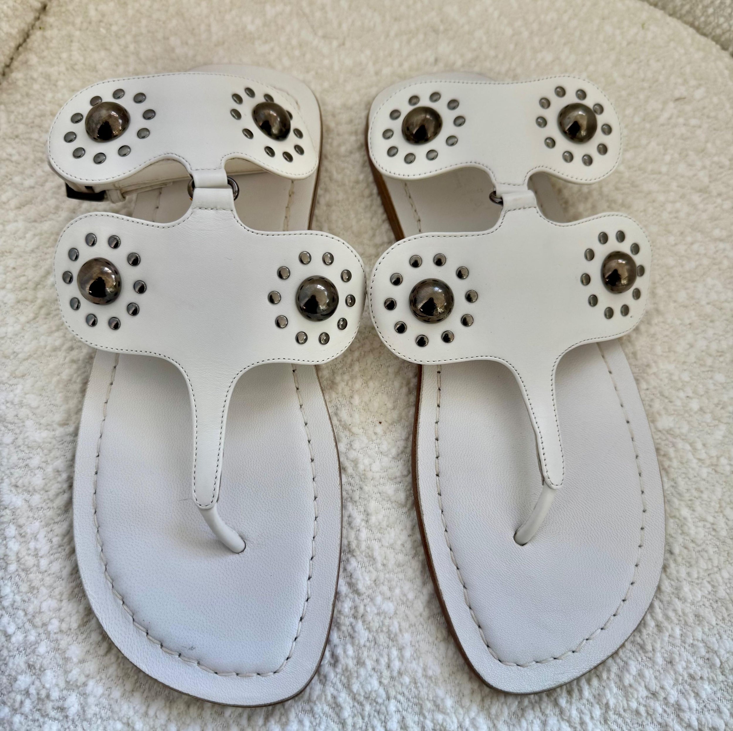 Alaia White Studded Sandals
