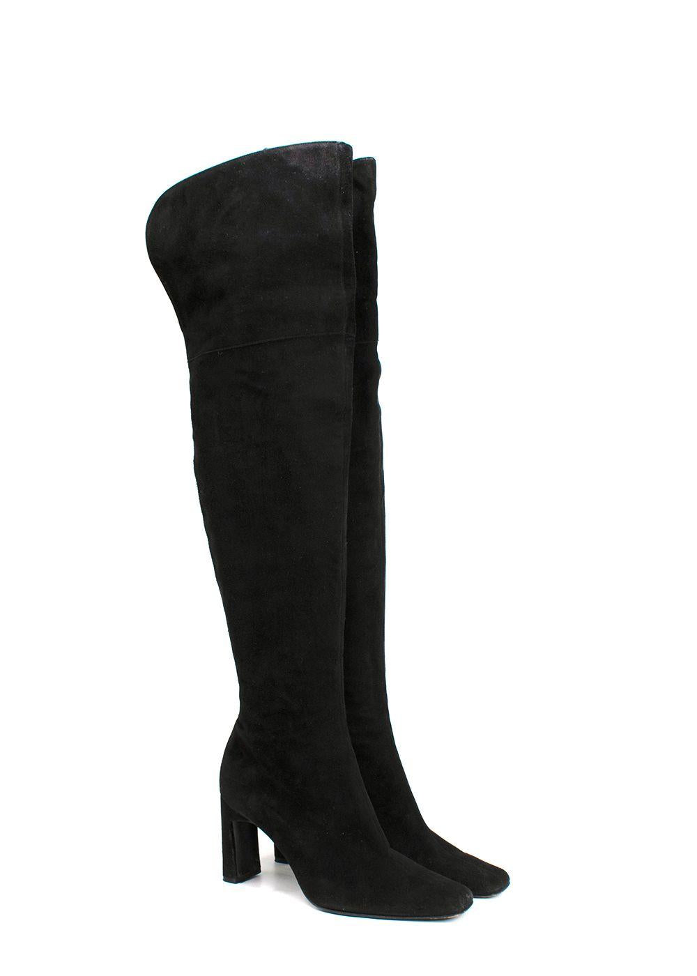 Charles Jourdan Black OTK Suede Boots
