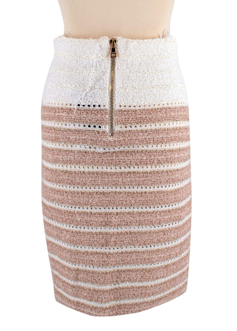 Genoux Metallic Striped Tweed Skirt