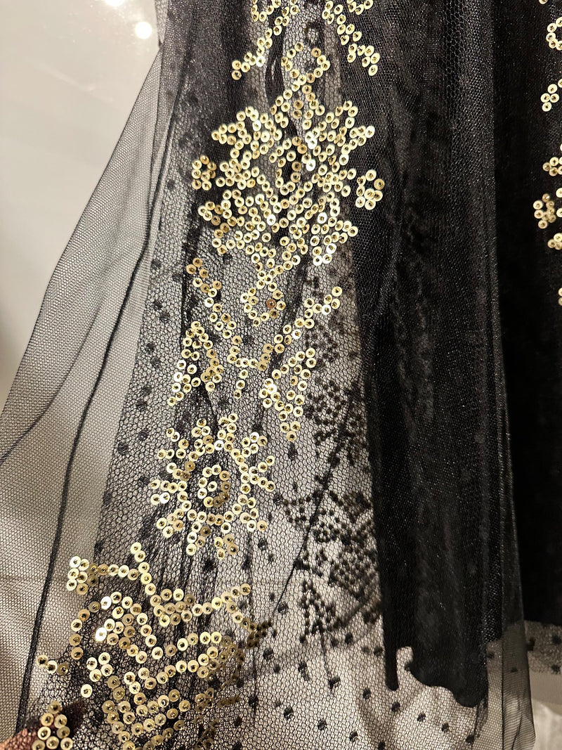 Red Valentino Black Sequin Embellished Mini Dress