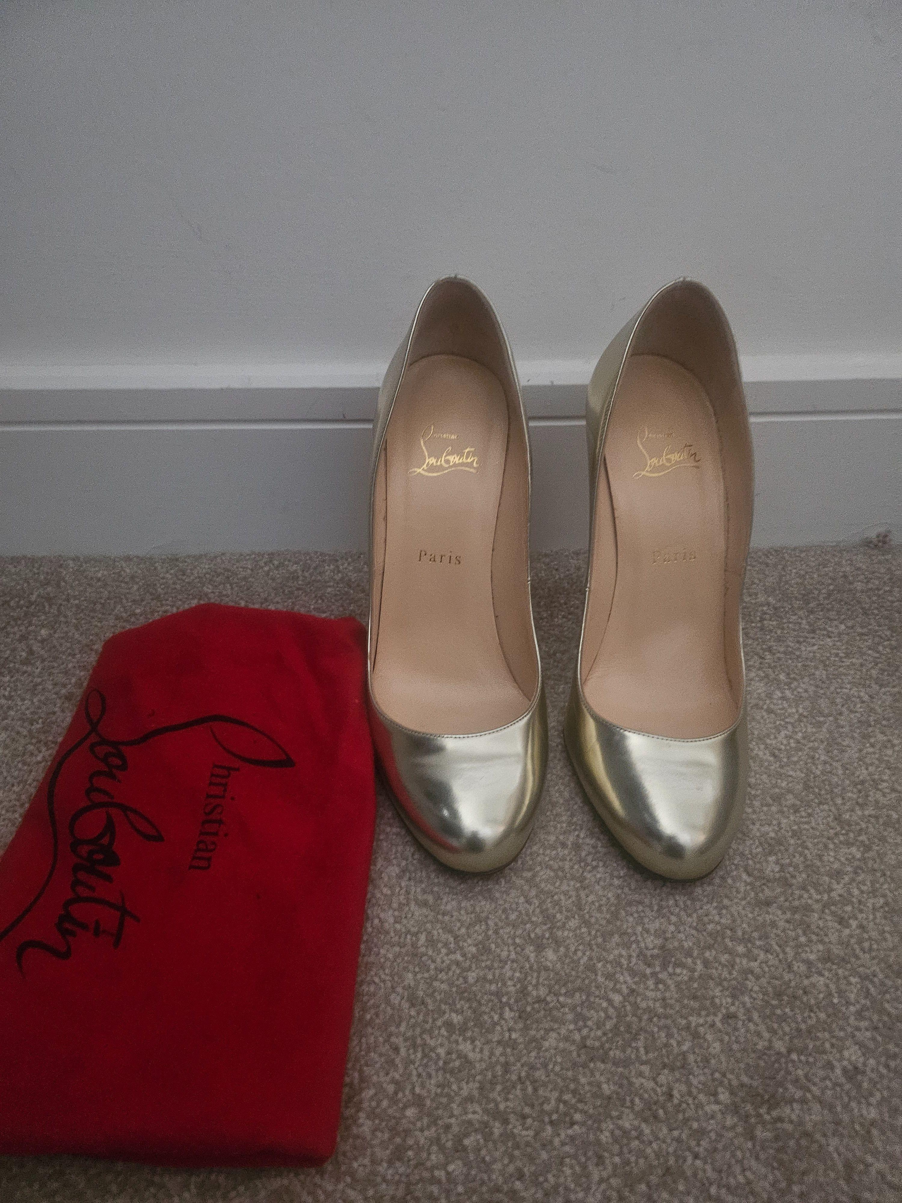 Christian Louboutin Gold Fifi Pumps