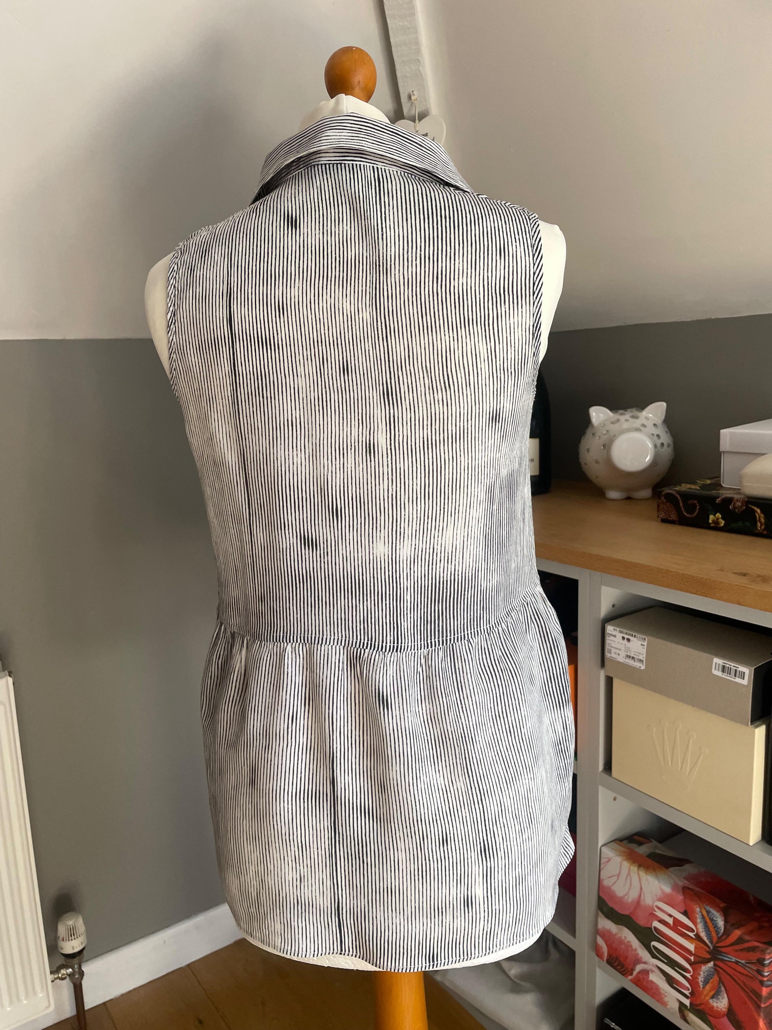 Merino Wool/Silk Blend Striped Top