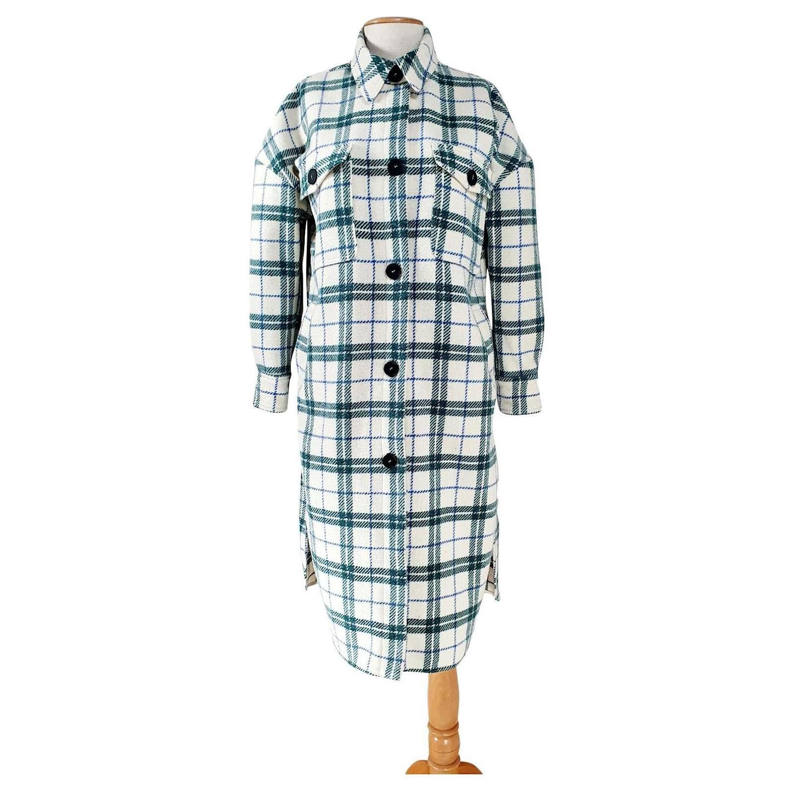 Isabel Marant Etoile Green Tartan Fontia Coat