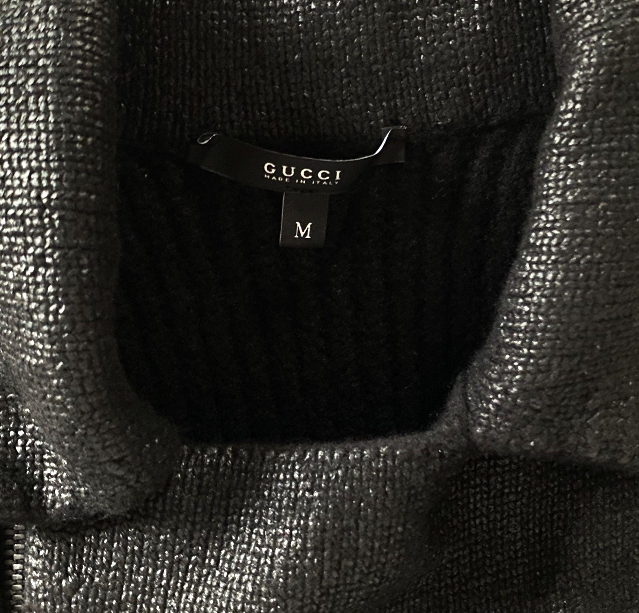 Gucci Black Metallic Knitted Biker Gilet