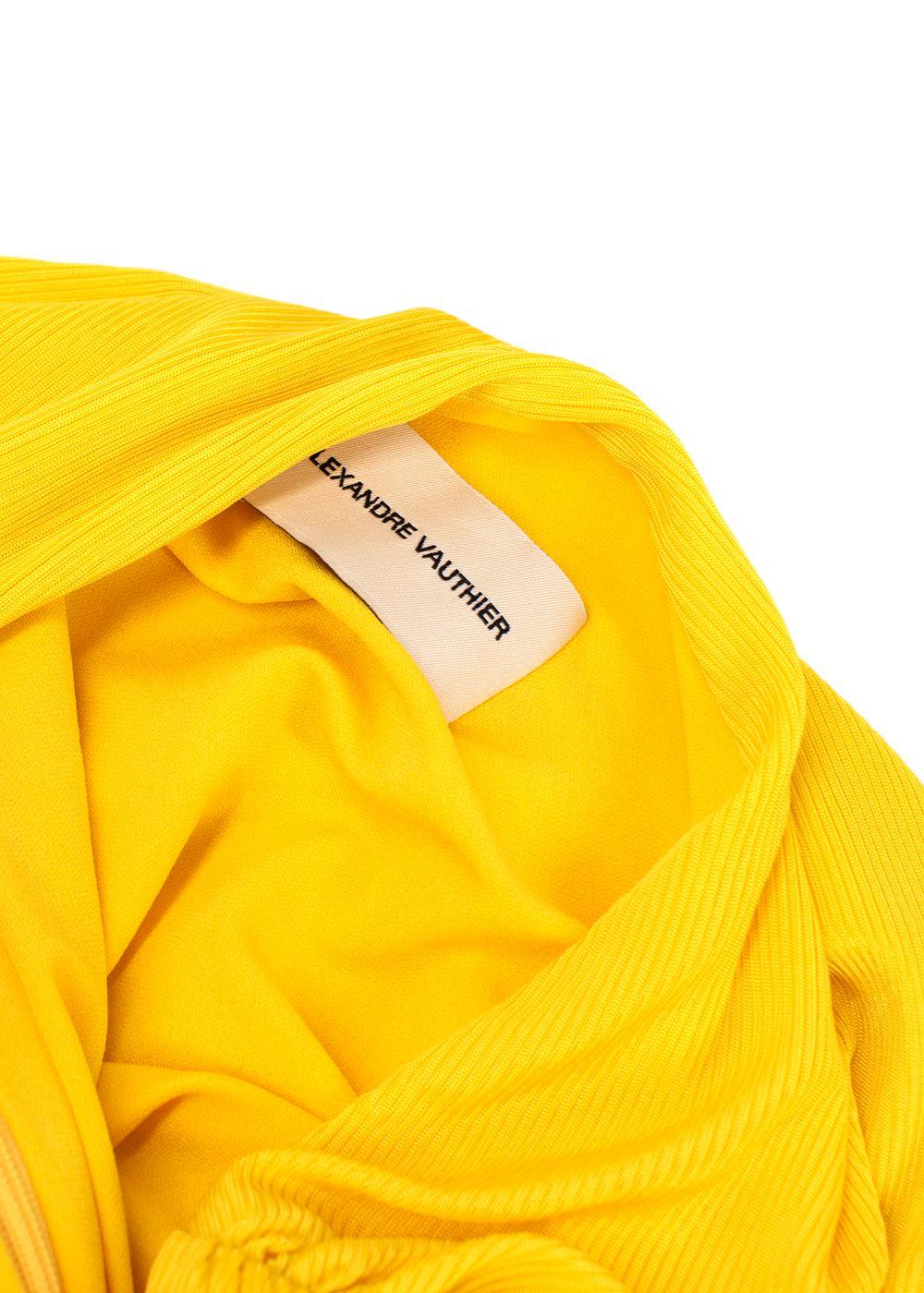 Alexandre Vauthier asymmetric yellow short dress