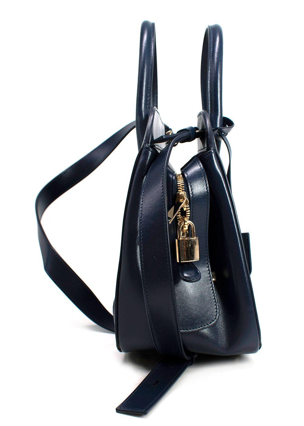 Giorgio Armani Blue Palmellato Leather Large La Prima tote bag