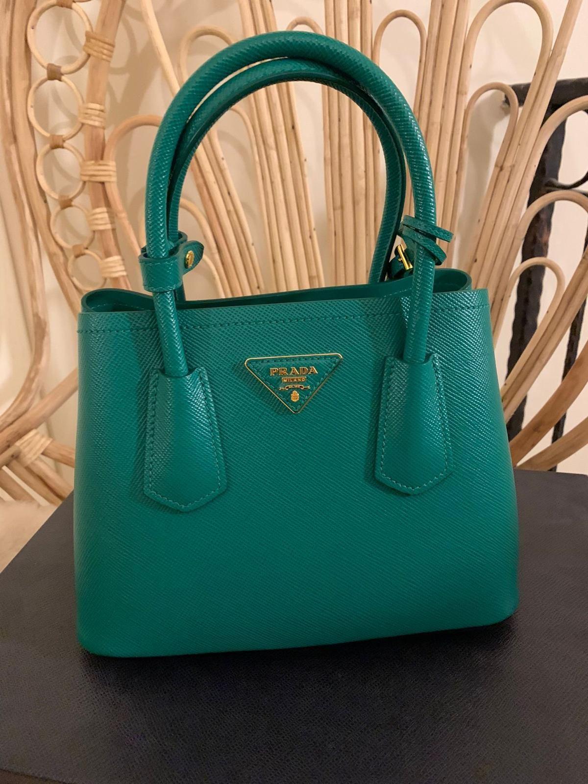 Emerald Green Double Saffiano Mini Bag