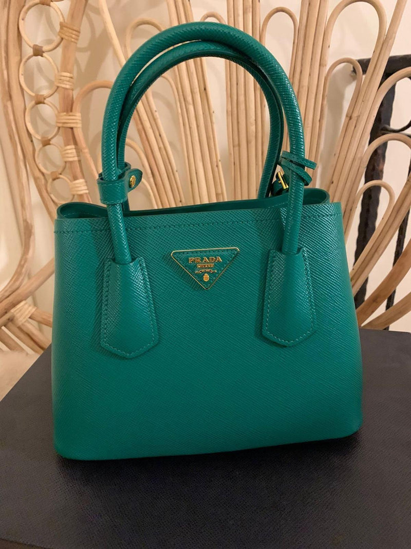 Emerald Green Double Saffiano Mini Bag