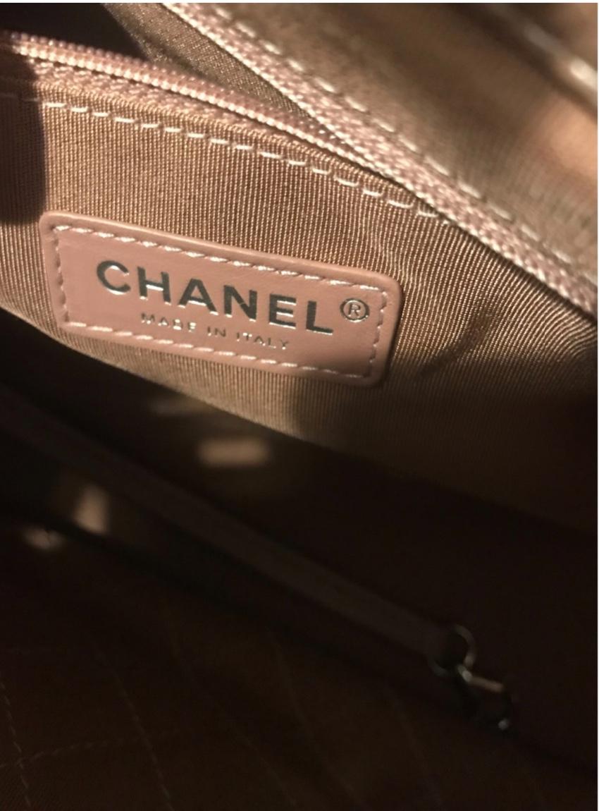 Chanel Antique Rose Quilted Caviar Leather Boston Bag