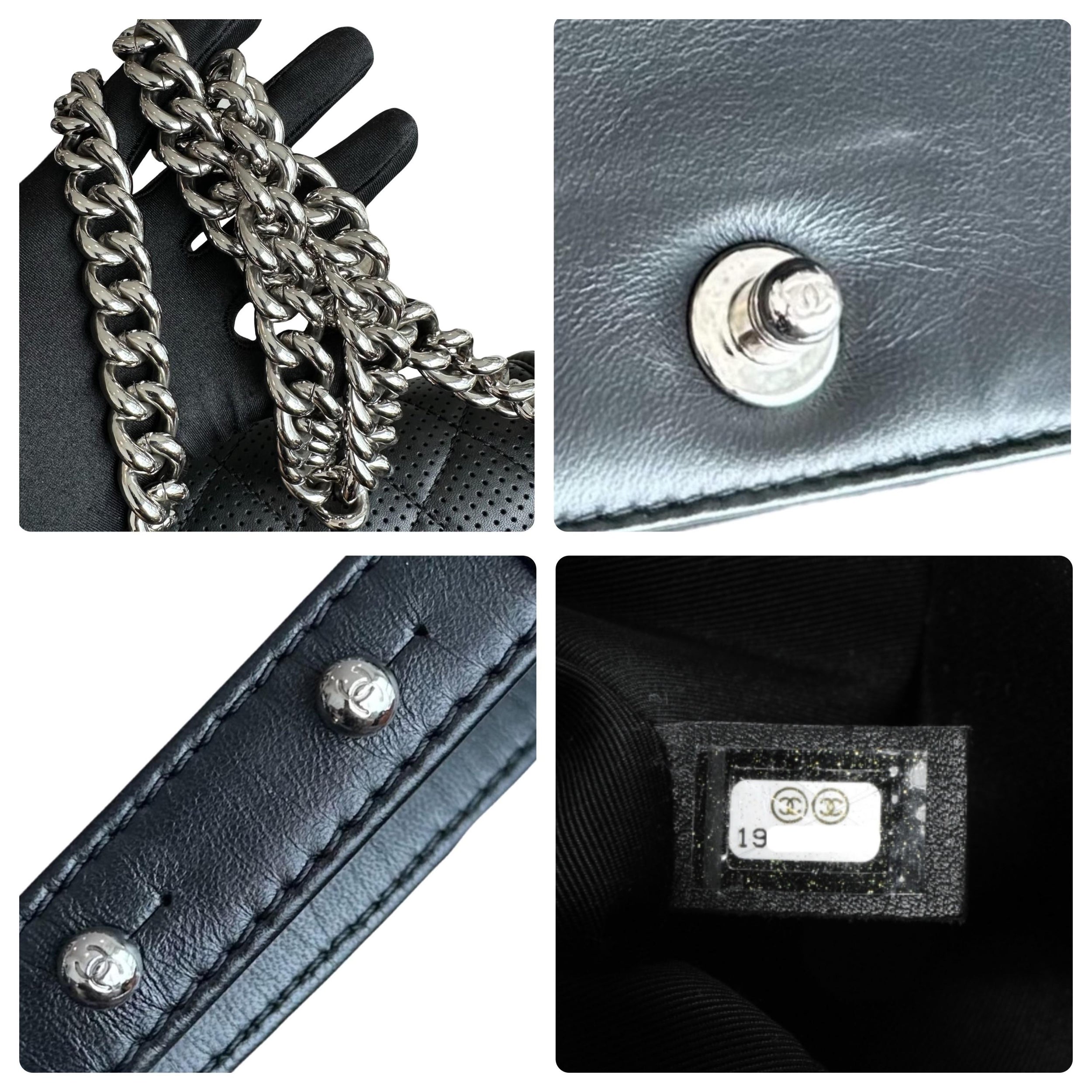 Chanel Black Perforated Boy Bag