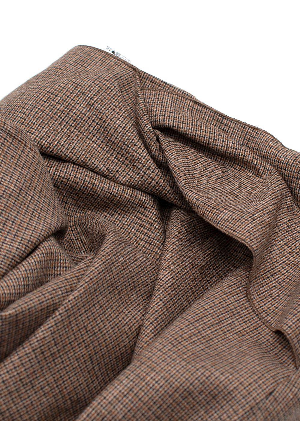 Rochas Brown Wool Midi Skirt