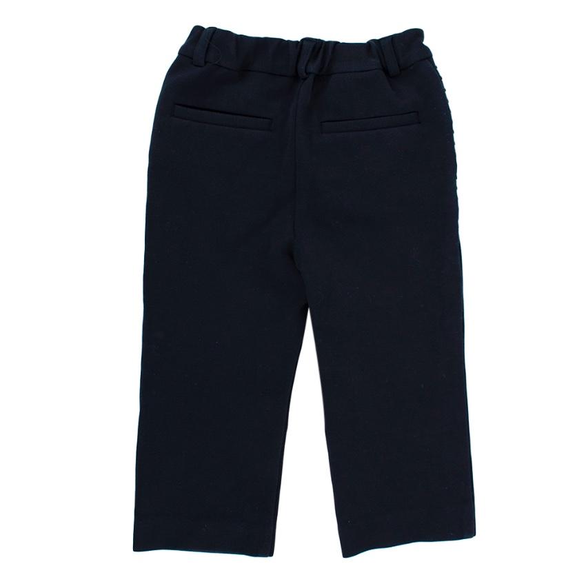Nicholas & Bears Navy Jersey Trousers with Pleats
