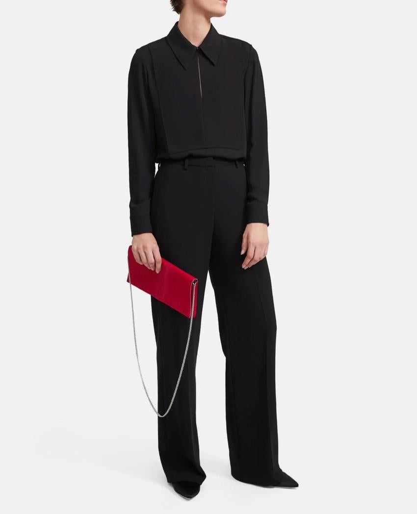 Theory Hot Pink Calf Hair Chain Clutch