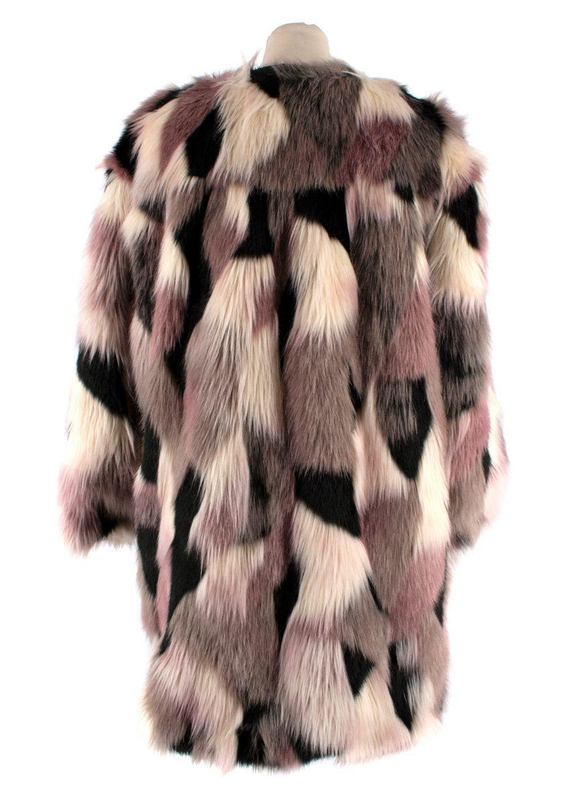 Nina Ricci Reversible Patchwork Faux Fur Coat