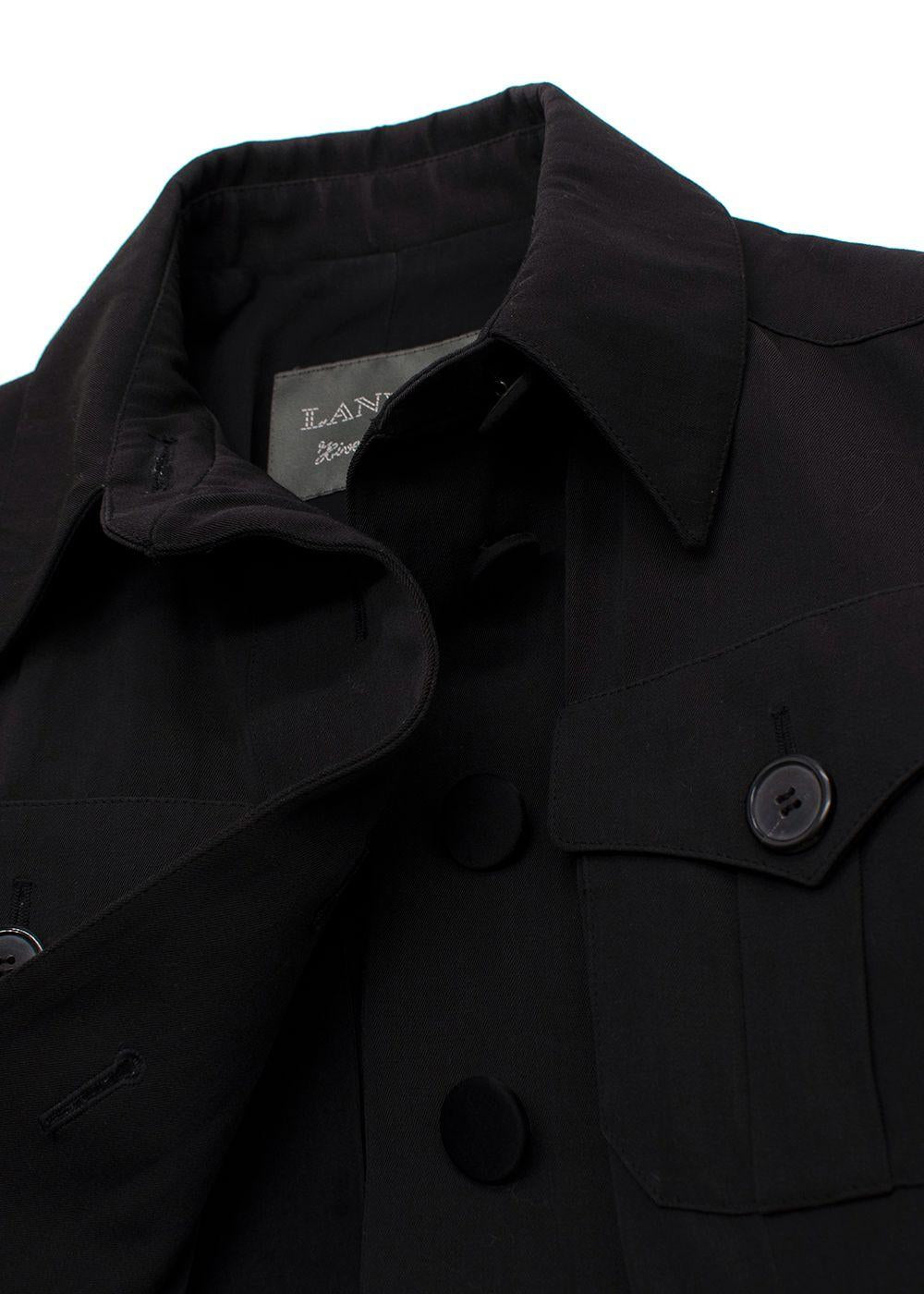Lanvin Black Single Breasted Wool Blend Jacket