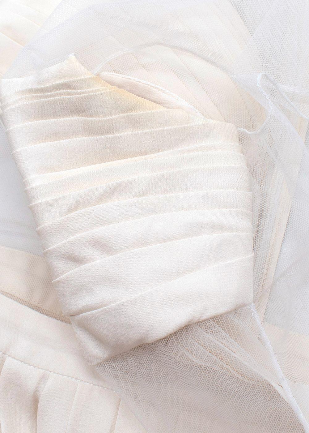 Cushnie Et Ochs Cream High Neck Mesh Mini Dress