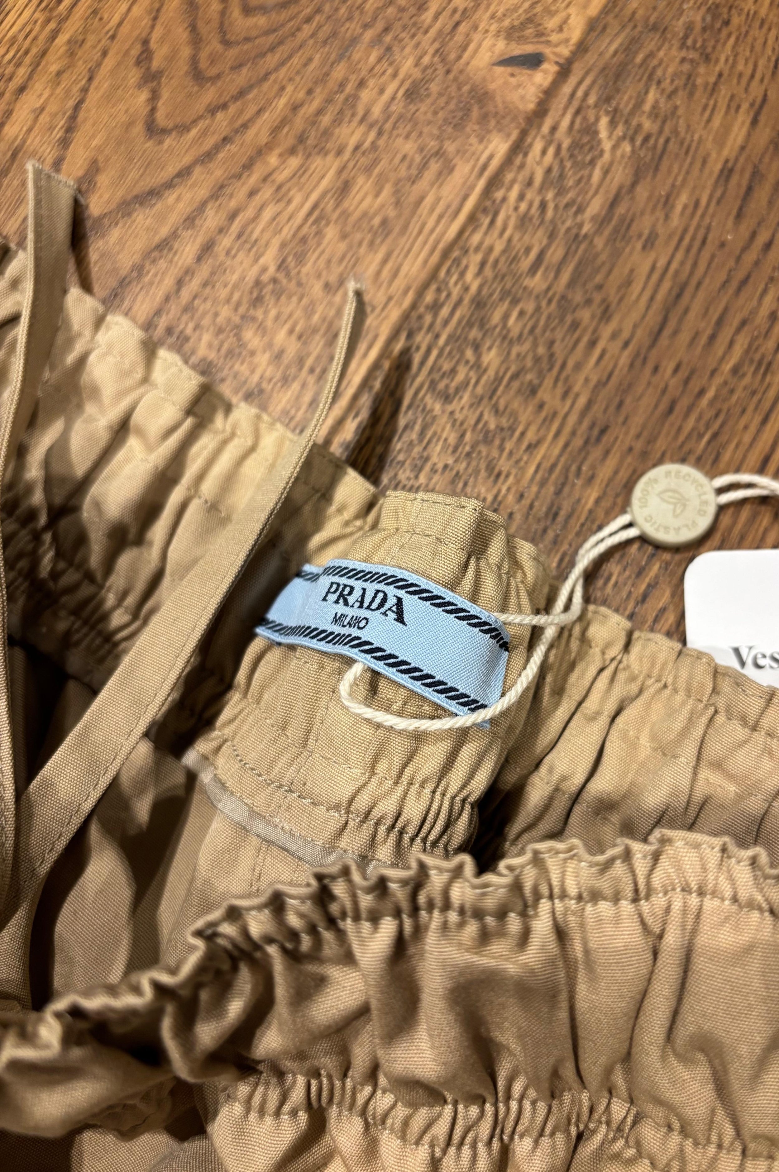 Prada Beige Cotton Wide Leg Pants