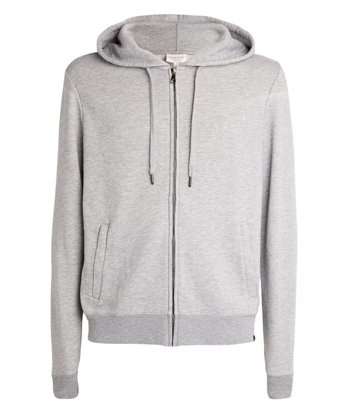 Derek Rose Grey Quinn Zip-Up Hoodie