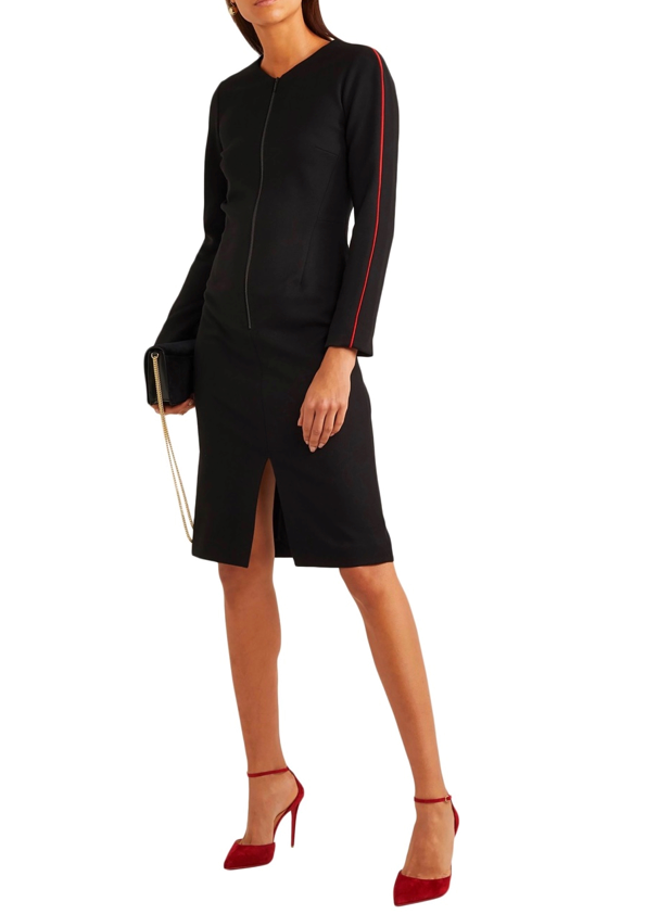 Cefinn Zip Front Black Dress