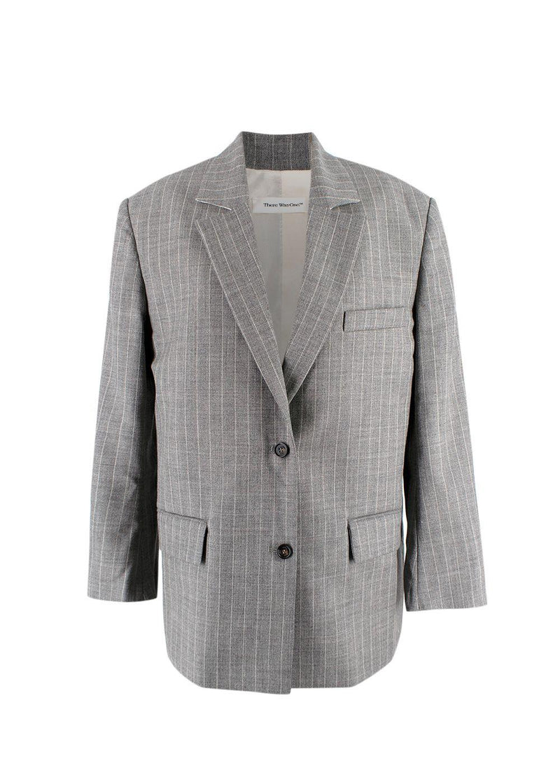 There Was One  Grey Pinstripe Blazer and Tailored Trouser Suit