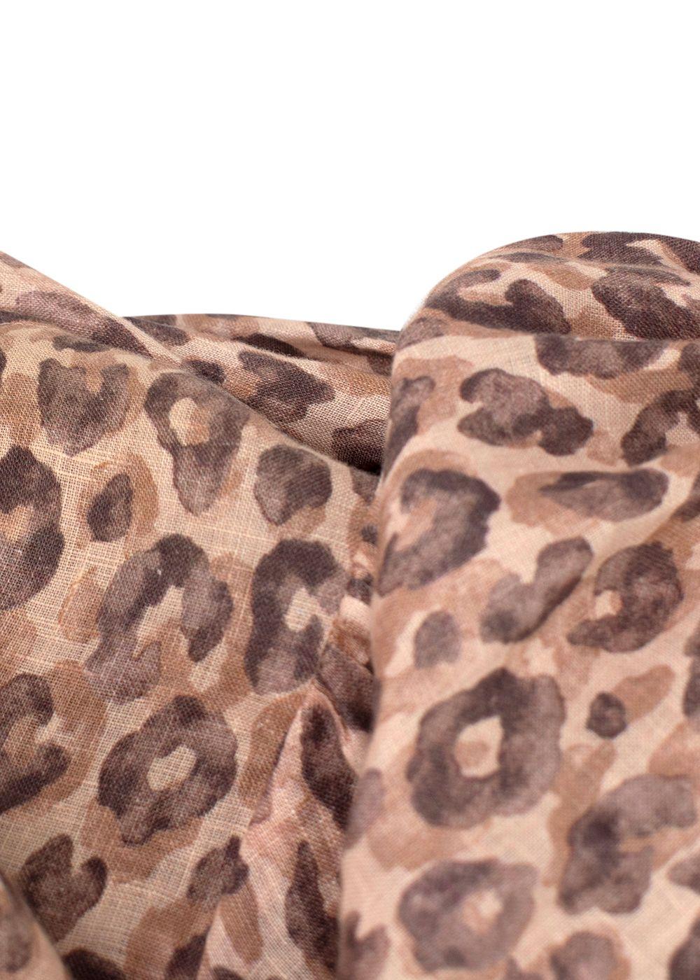 Zimmerman Melody Leopard Print Linen Dress